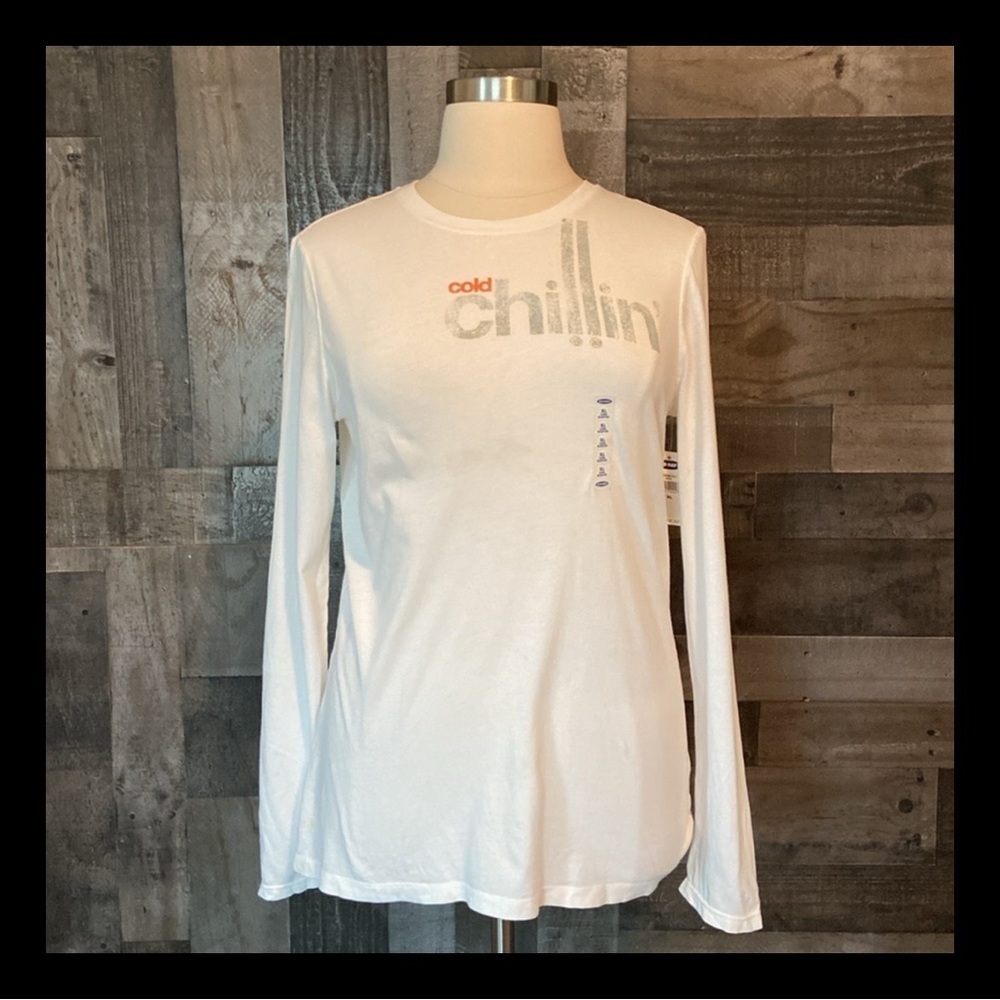 NWT! Men’s Old Navy white long sleeve shirt XLarge cold chillin’ outdoor winter